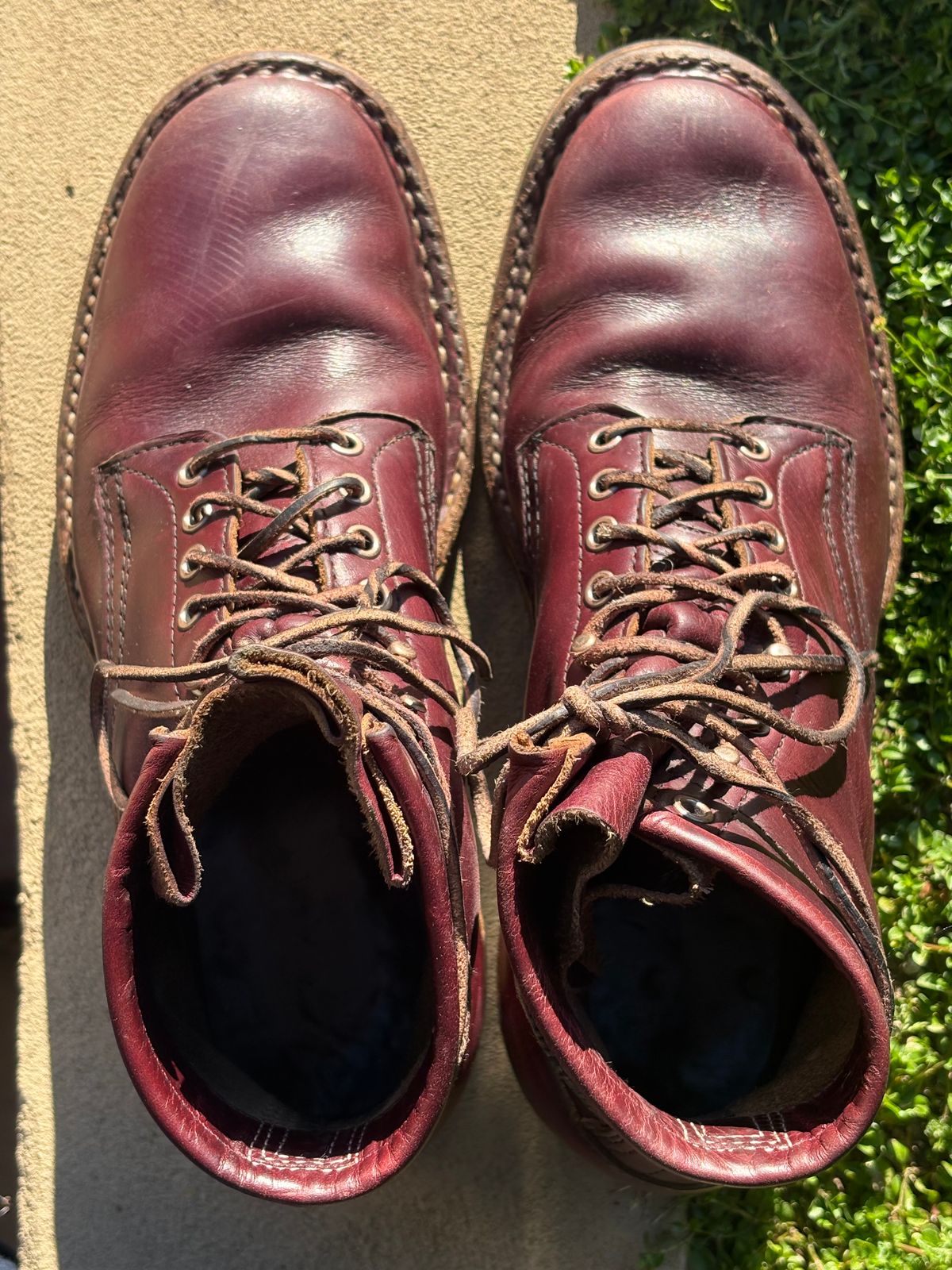 Photo by Sheparza on March 5, 2026 of the White's 350 Cruiser in Horween Burgundy Chromexcel.