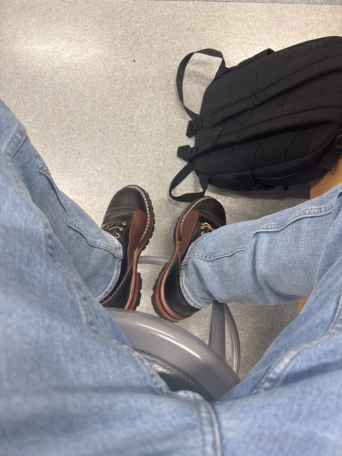 Photo by ReedFan on October 20, 2025 of the Nicks handmade Boots ND1 in Horween Brown Waxed Flesh.