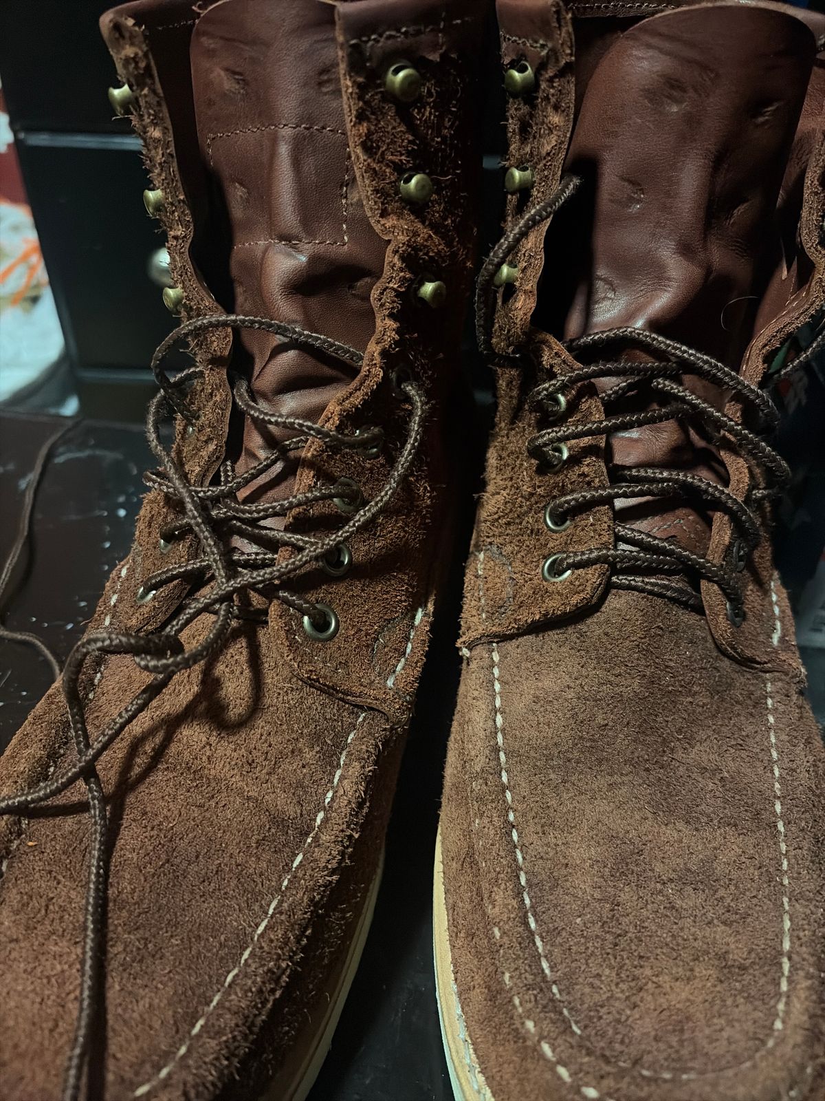 Photo by ReedFan on April 8, 2026 of the Russell Moccasin Co. Og Moc in Timberjack Roughout.