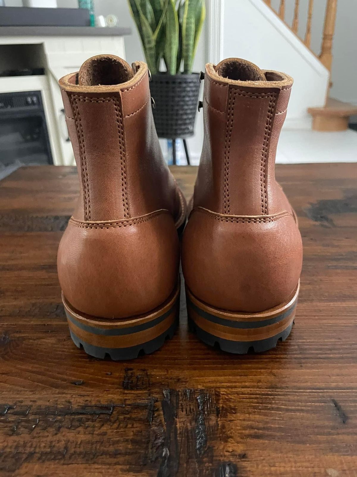 Photo by theservant on July 8, 2024 of the Truman Plain Toe Boot in British Tan Grizzly.