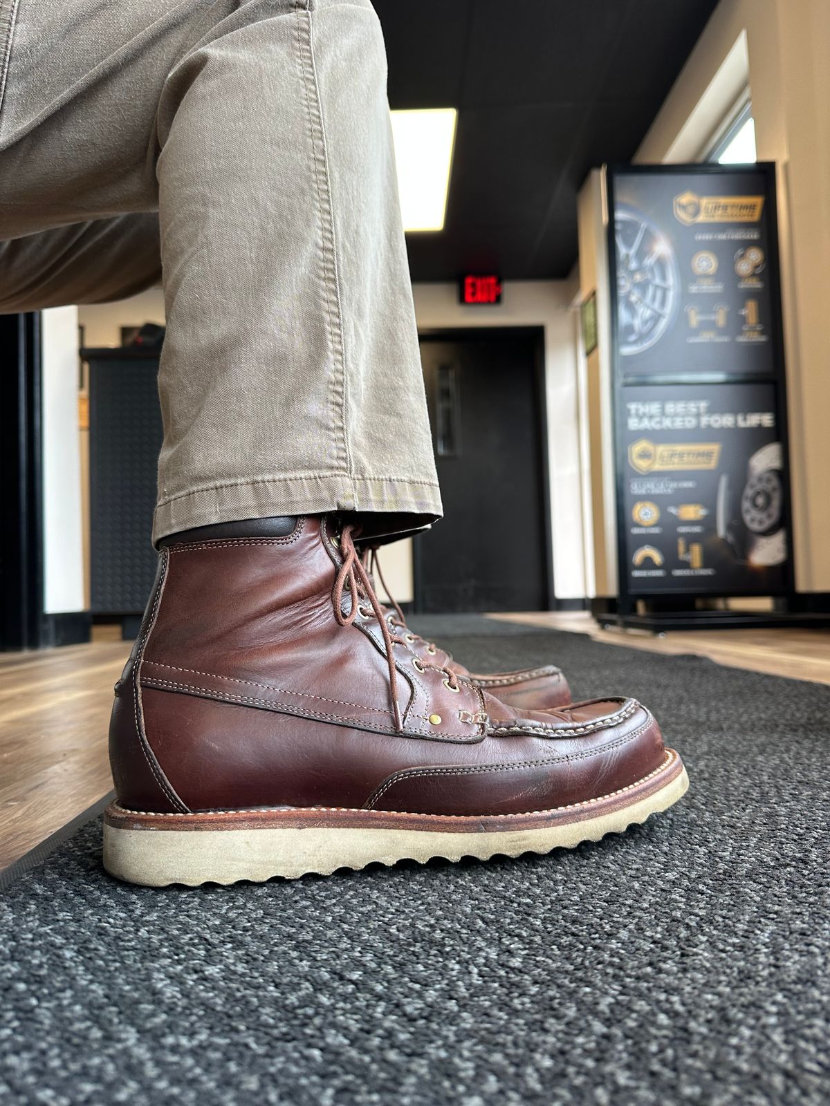 Photo by lacesonthelot on June 6, 2026 of the Grant Stone Field Boot in Horween Crimson Chromexcel.