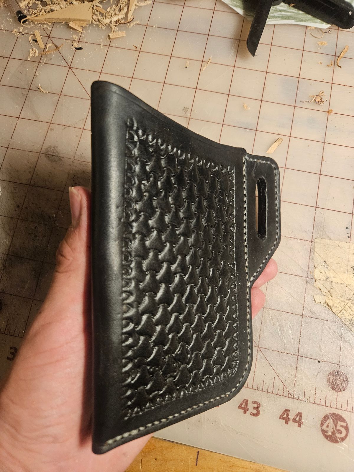 Photo by Jakesleather1505 on October 1, 2025 of the Self Made Phone Case in 3mm Natural Veg Tan.