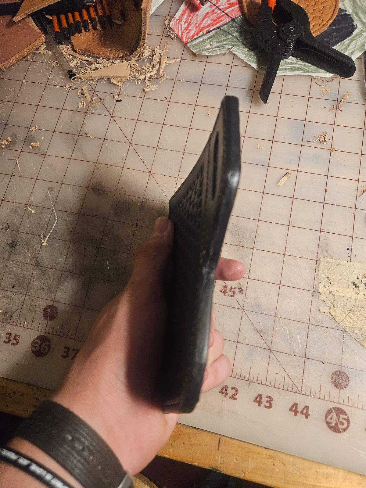 Photo by Jakesleather1505 on October 1, 2025 of the Self Made Phone Case in 3mm Natural Veg Tan.