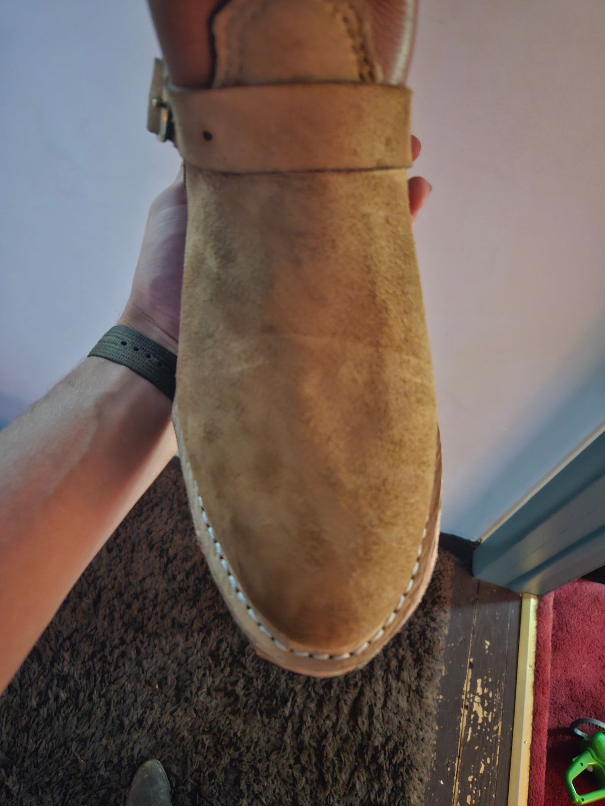 Photo by Jakesleather1505 on August 8, 2025 of the Self Made Cowboy Tanker in 6oz Russet Cowhide.