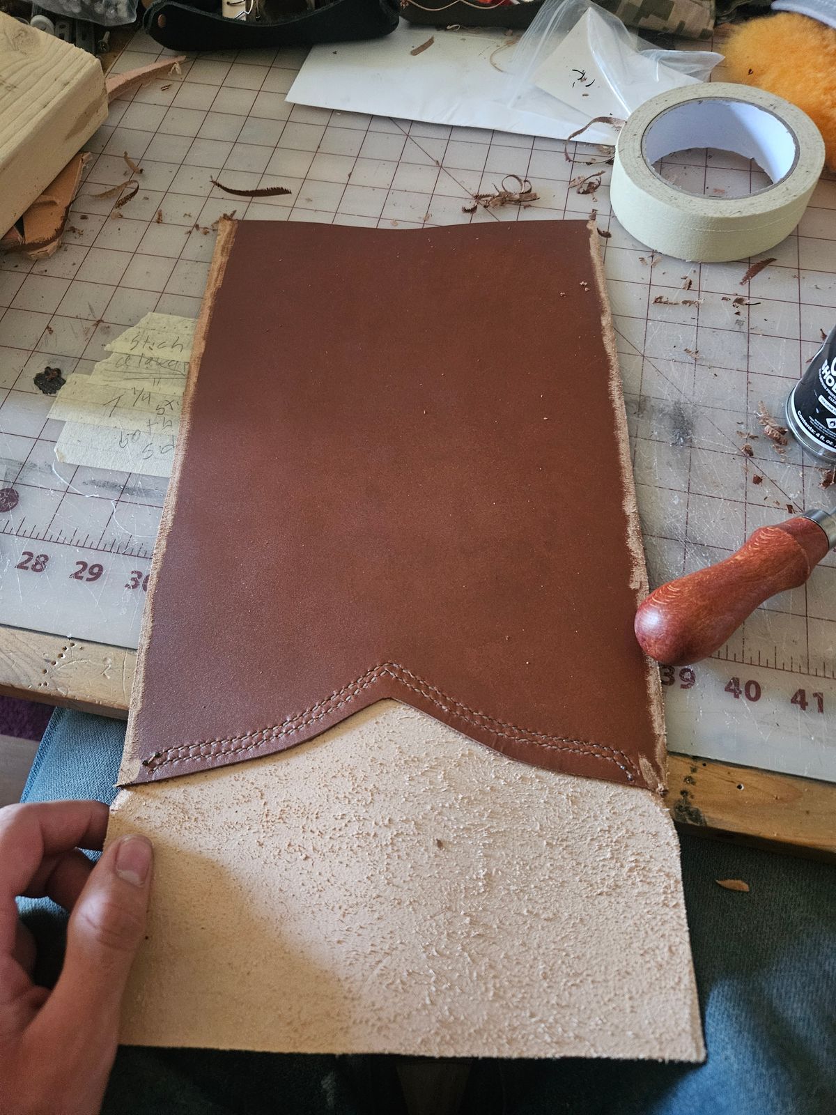 Photo by Jakesleather1505 on July 8, 2025 of the Self Made Engineer/cowboy Boot in 6oz Russet Cowhide.
