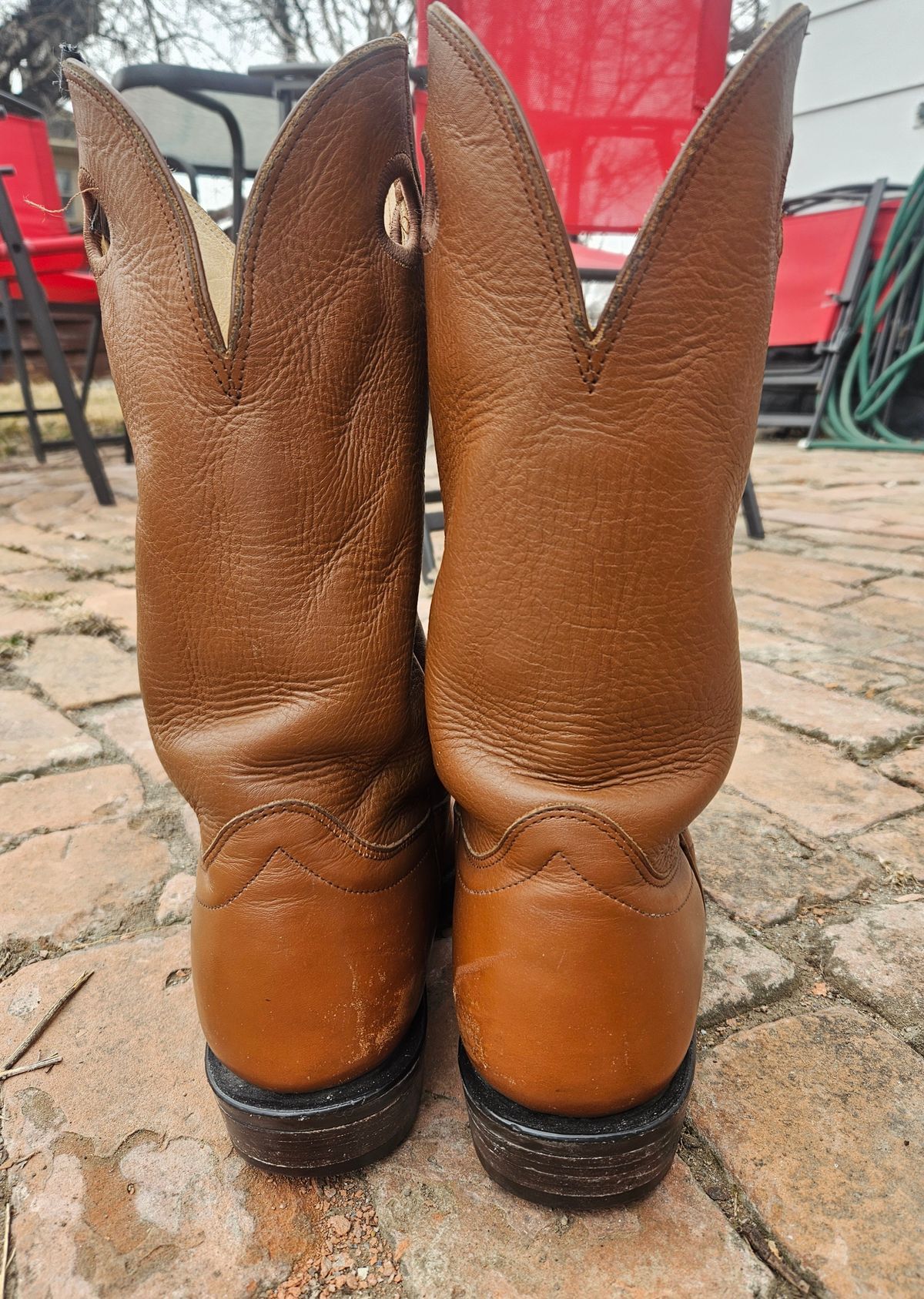 Photo by Jakesleather1505 on March 5, 2026 of the Hondo Boots 7875 in Veg Retan.
