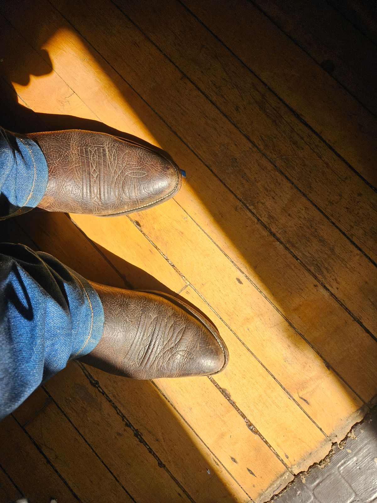 Photo by Jakesleather1505 on September 26, 2024 of the Nocona 6736 in Chocolate Bullhide And Oil Tanned Tops.