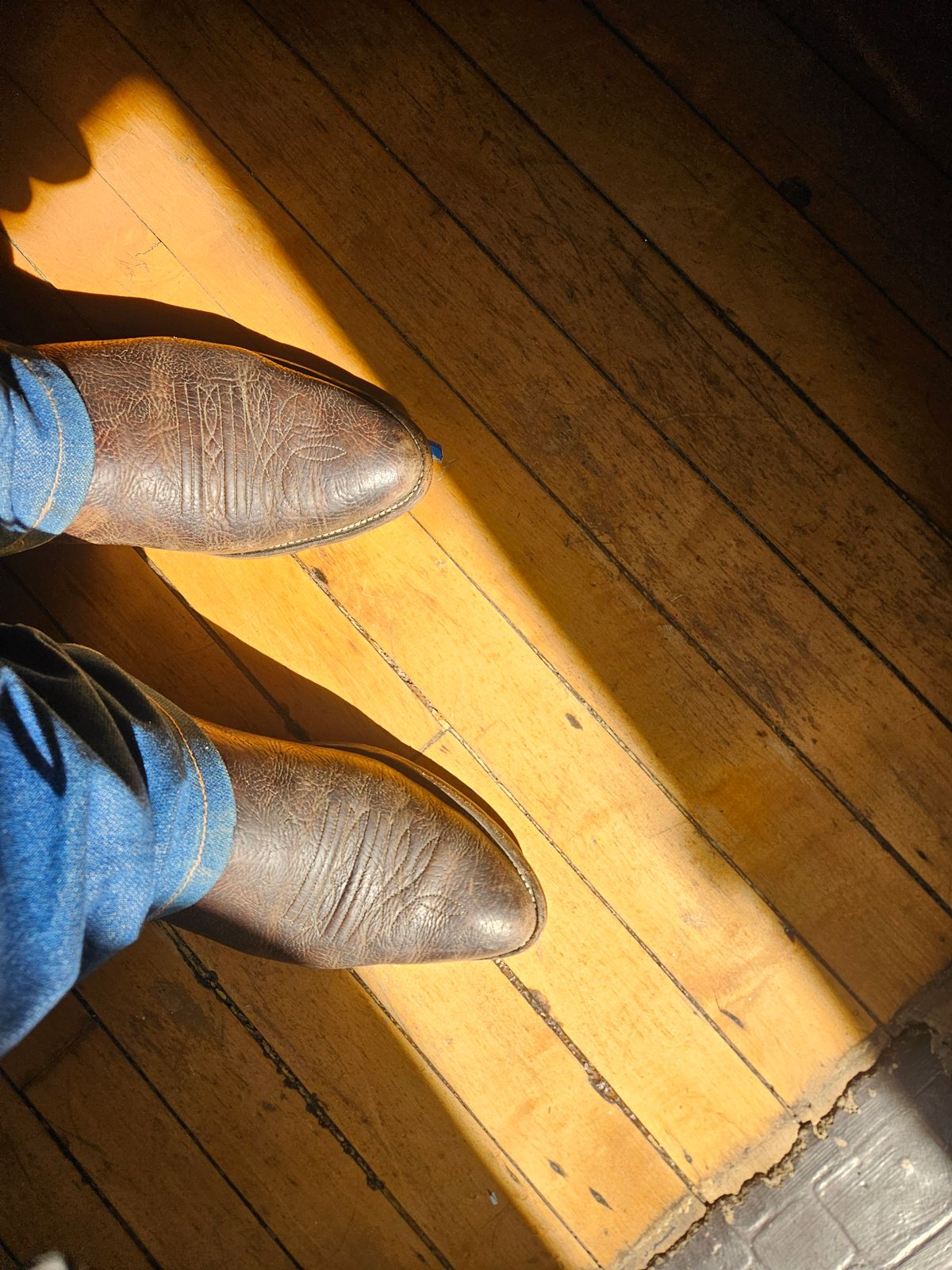 Photo by Jakesleather1505 on September 26, 2024 of the Nocona 6736 in Chocolate Bullhide And Oil Tanned Tops.