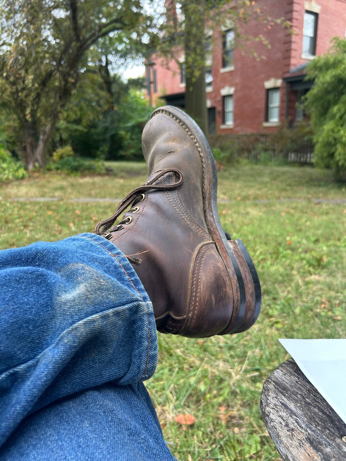 Photo by pkwhy on September 6, 2025 of the Nicks Falcon in Horween Brown Chromexcel.