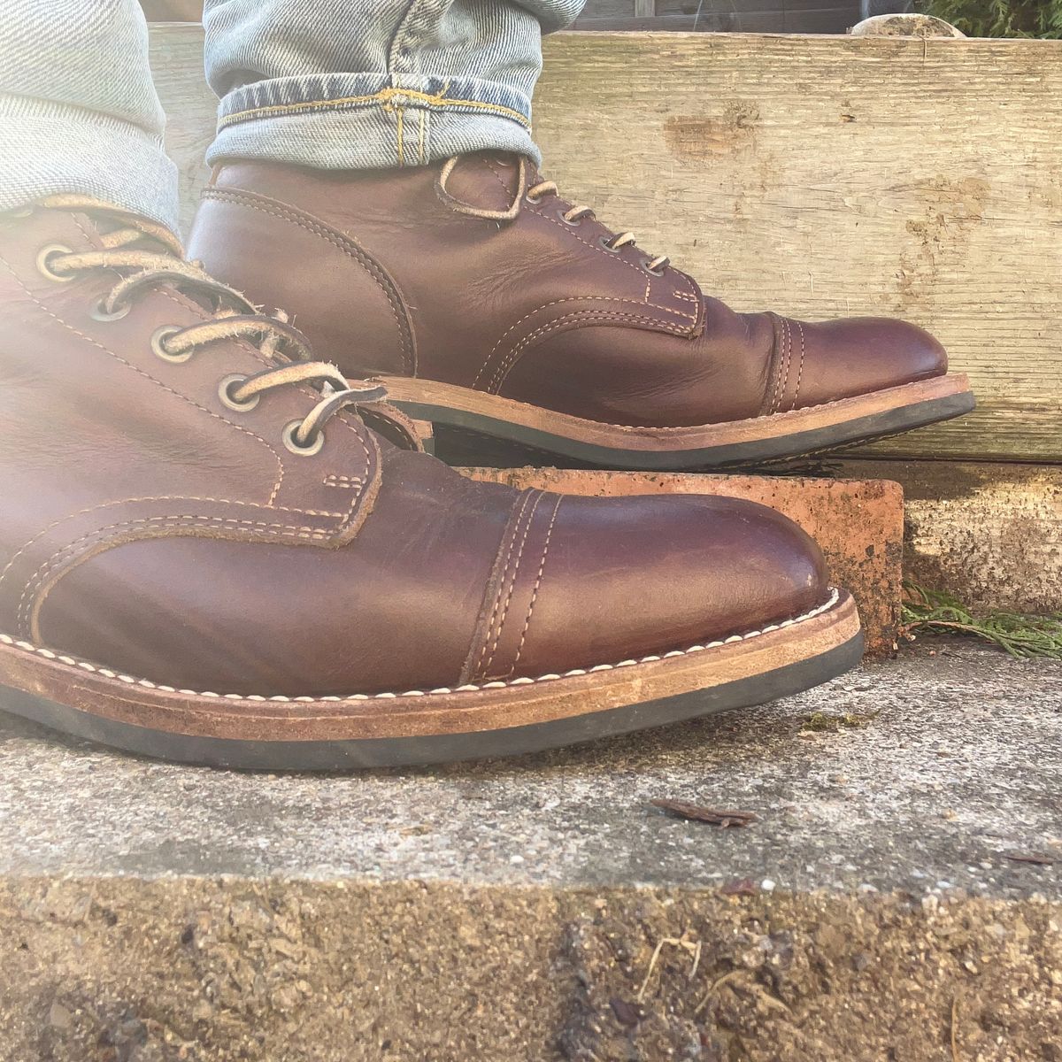 Photo by Florianfloorwalker on November 5, 2025 of the Truman Cap Toe Boot in Brown Rufian.