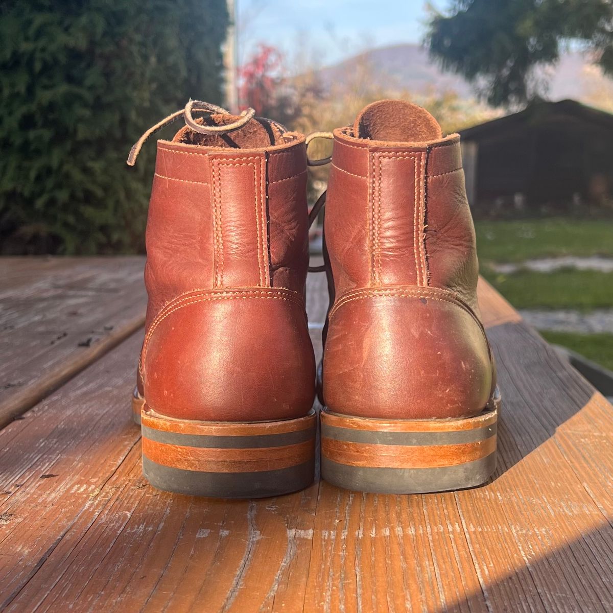 Photo by Florianfloorwalker on November 5, 2025 of the Truman Cap Toe Boot in Brown Rufian.