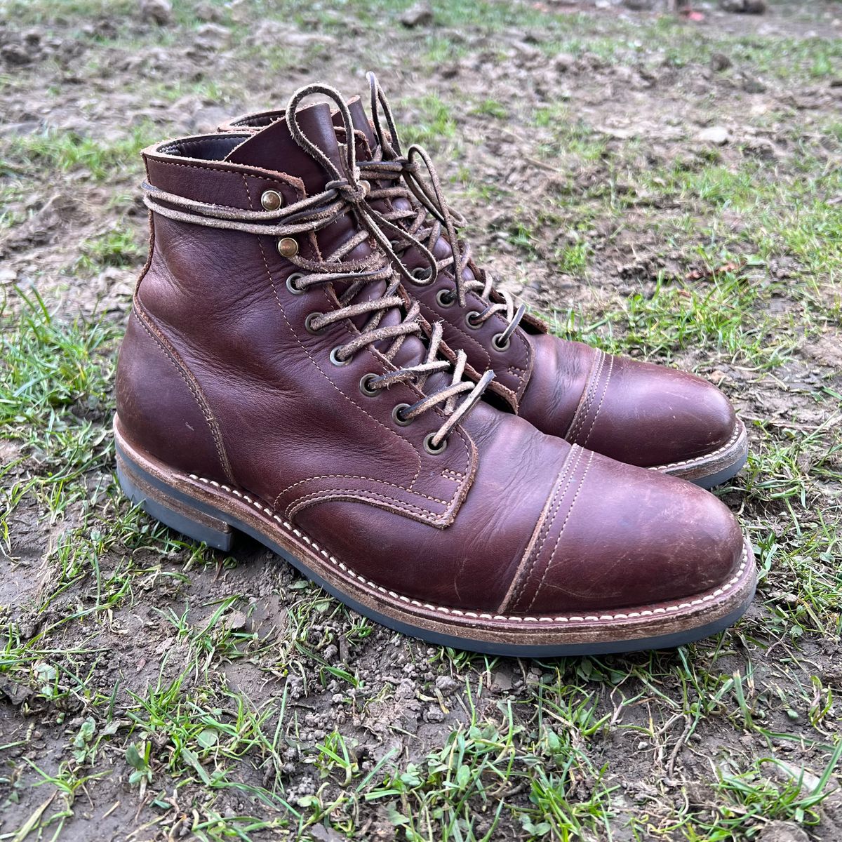 Photo by Florianfloorwalker on March 5, 2026 of the Truman Cap Toe Boot in Brown Rufian.