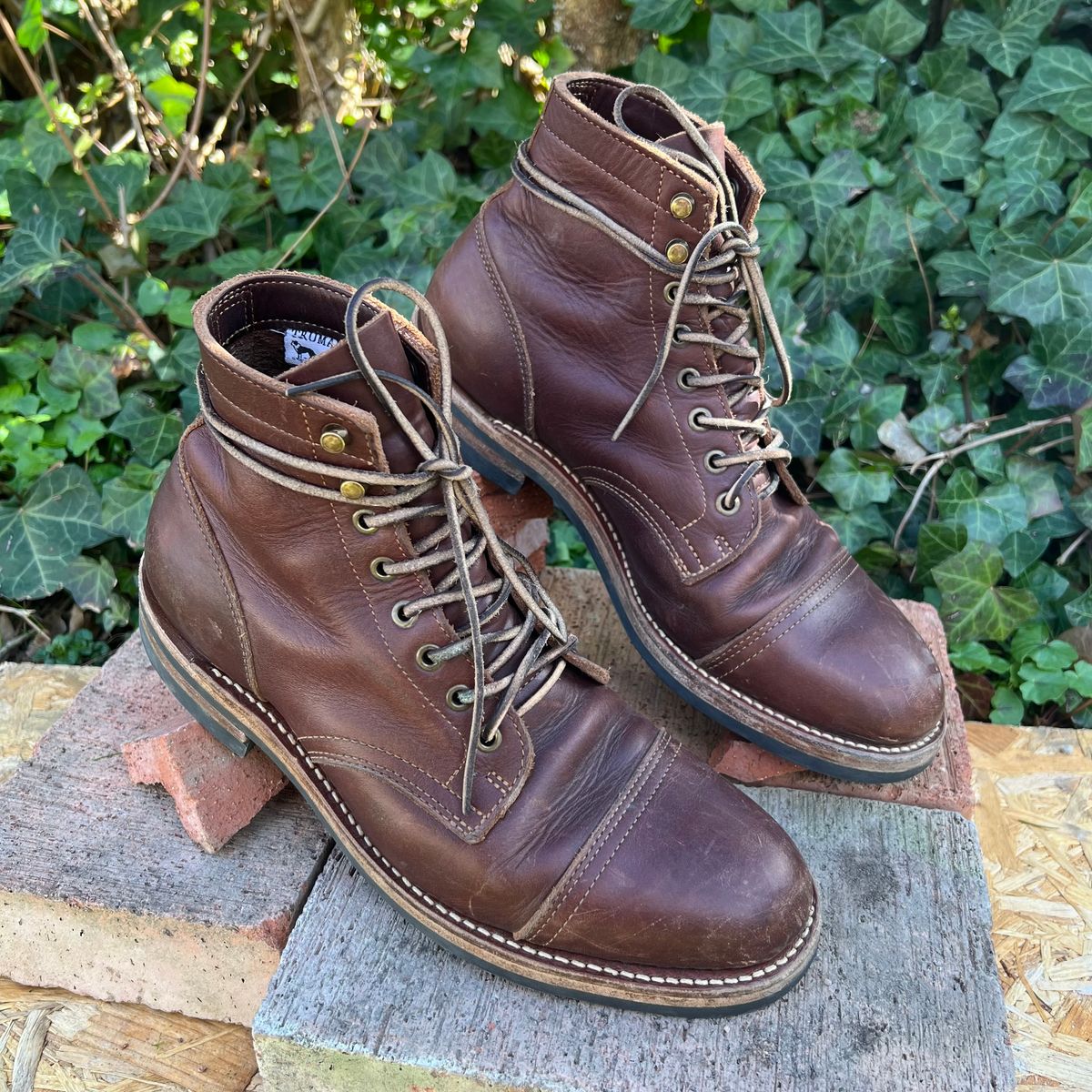Photo by Florianfloorwalker on April 4, 2026 of the Truman Cap Toe Boot in Brown Rufian.