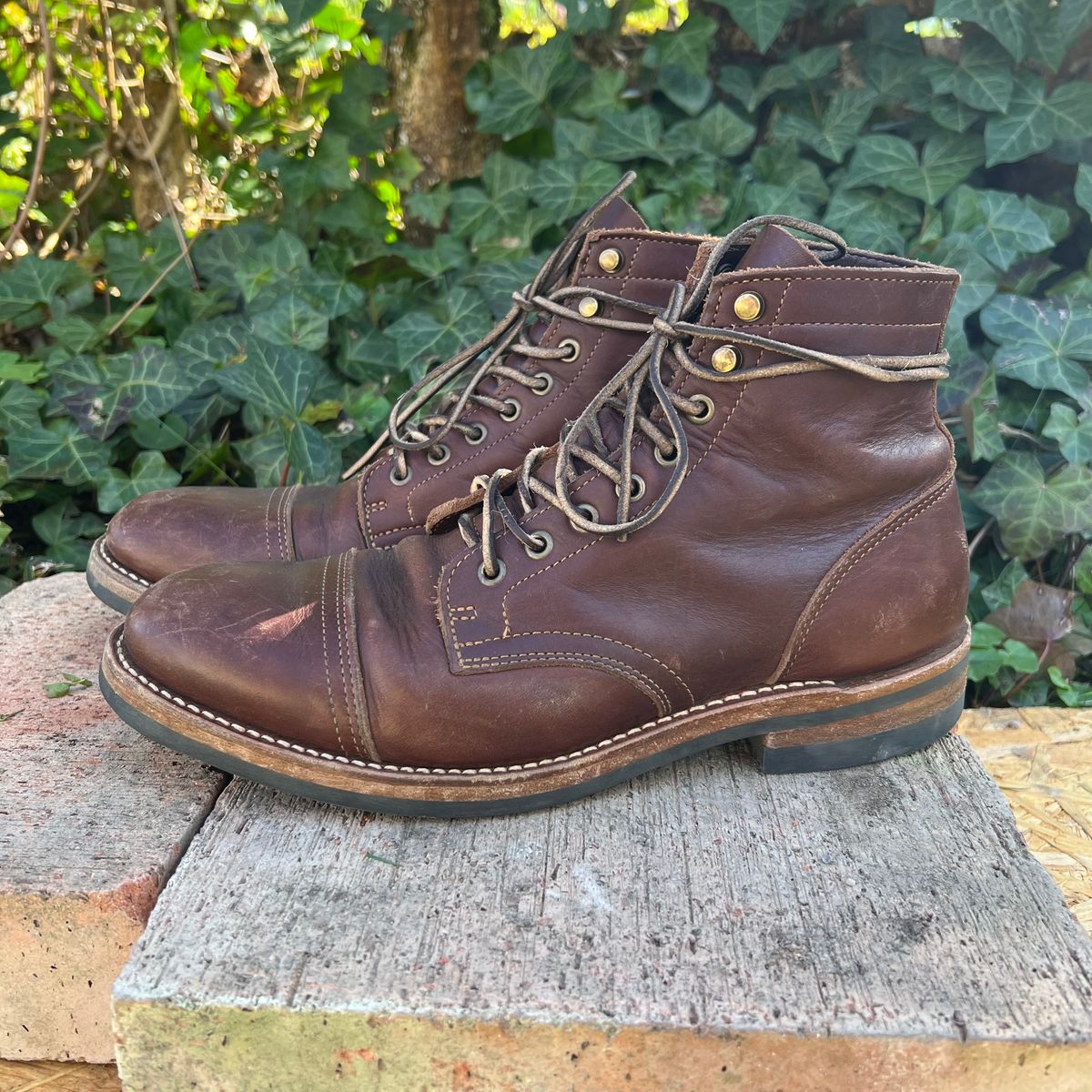 Photo by Florianfloorwalker on April 4, 2026 of the Truman Cap Toe Boot in Brown Rufian.
