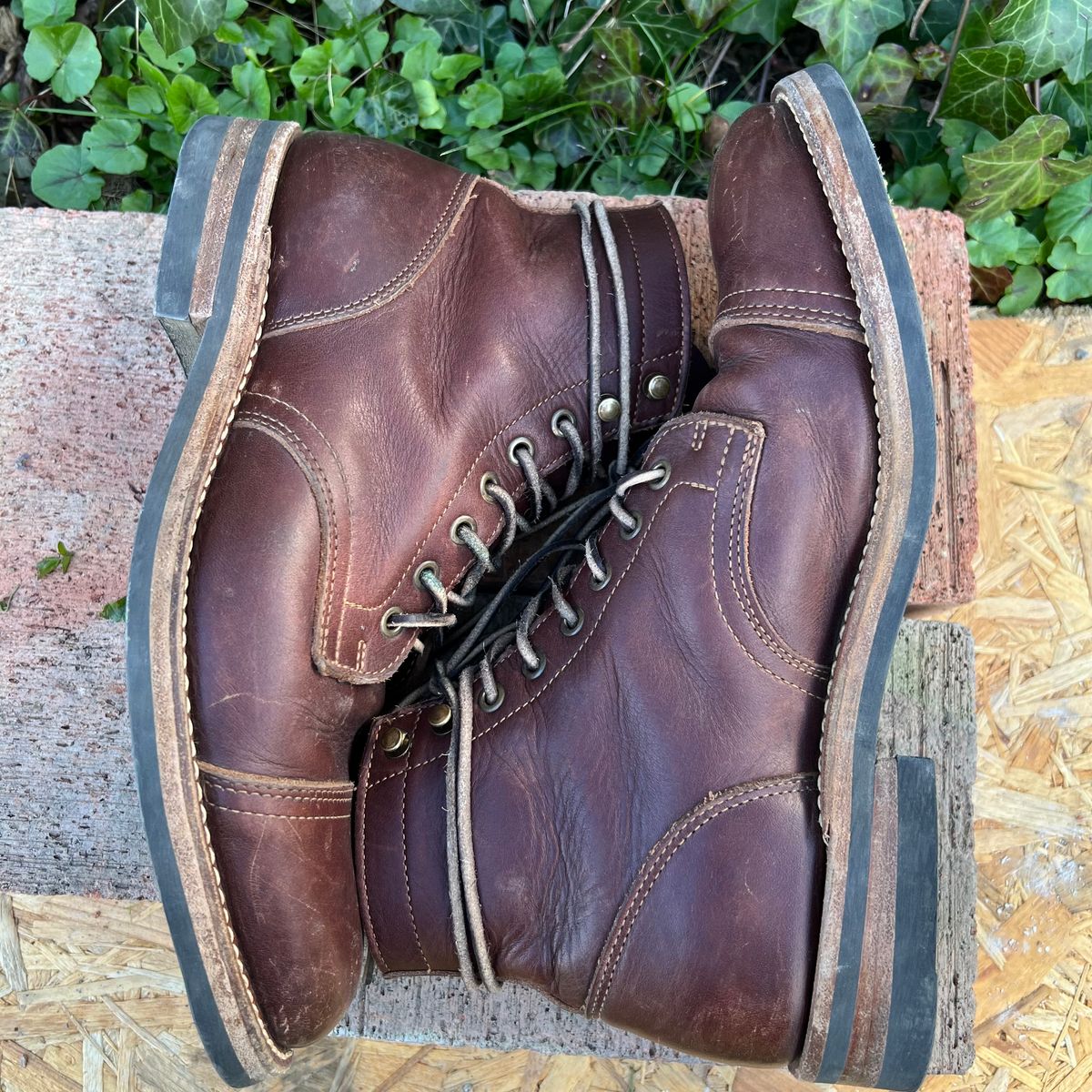 Photo by Florianfloorwalker on April 4, 2026 of the Truman Cap Toe Boot in Brown Rufian.