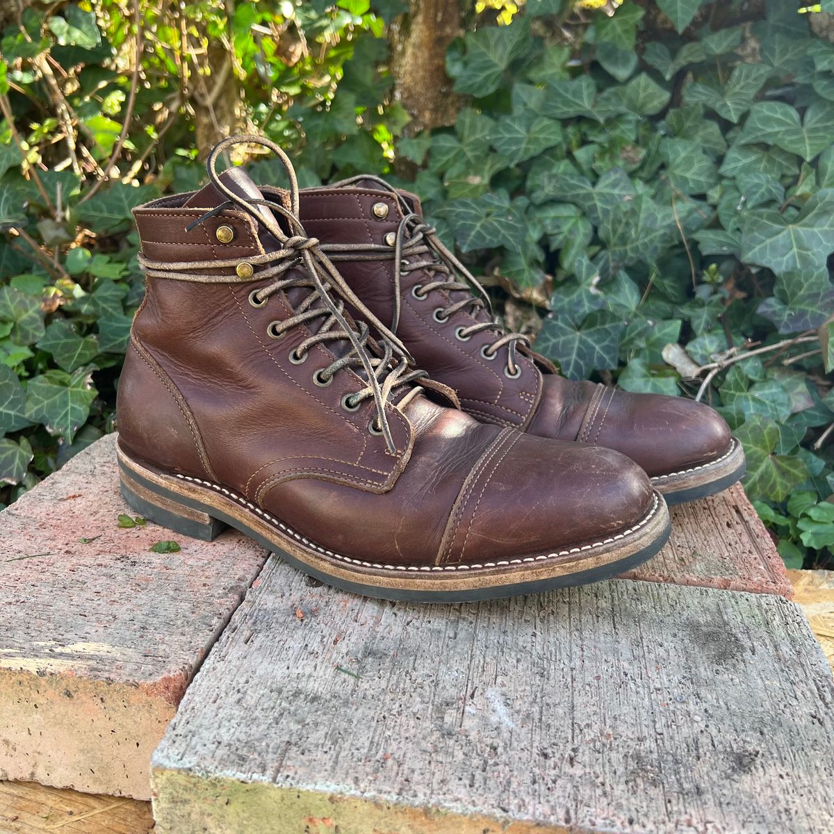 Photo by Florianfloorwalker on April 4, 2026 of the Truman Cap Toe Boot in Brown Rufian.