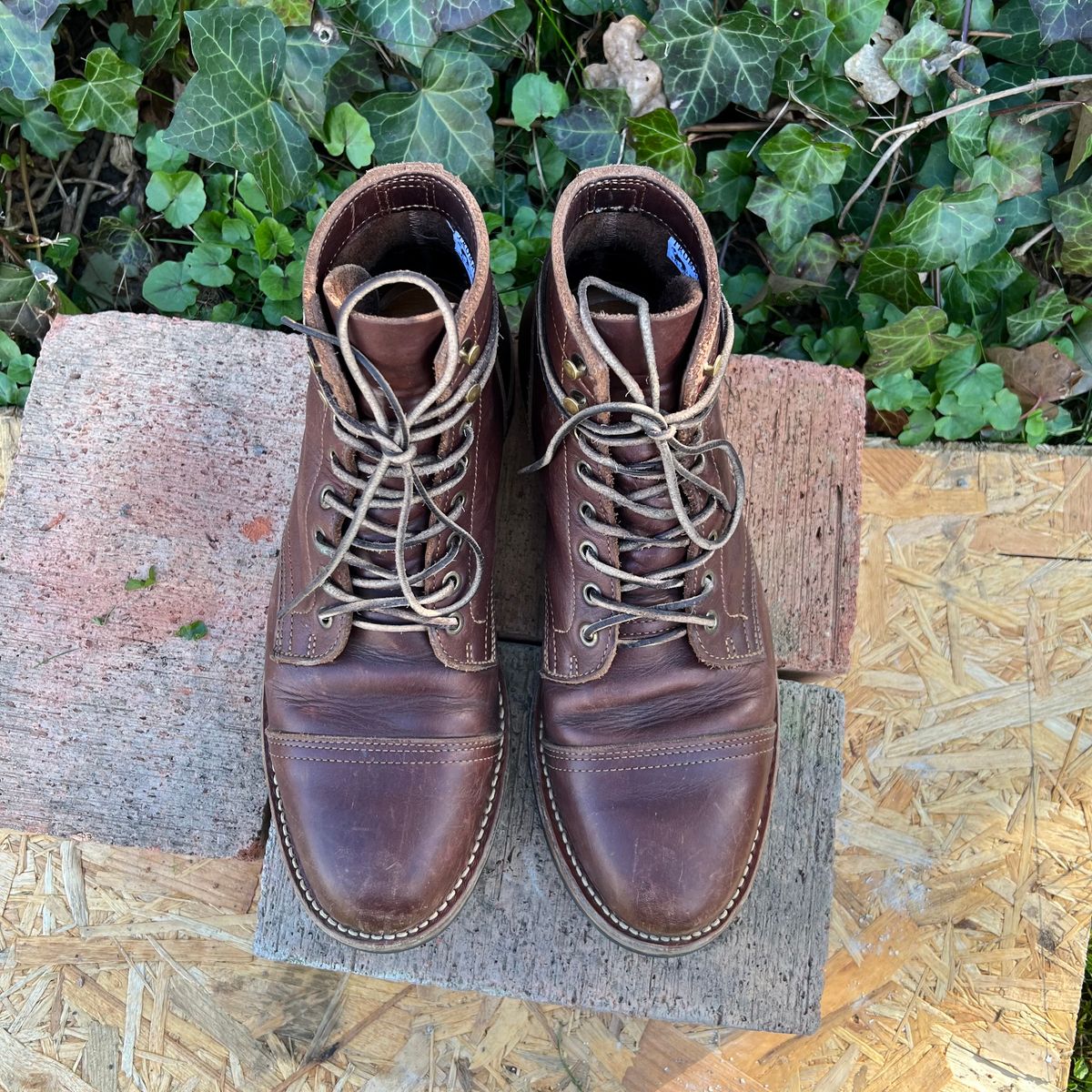 Photo by Florianfloorwalker on April 4, 2026 of the Truman Cap Toe Boot in Brown Rufian.