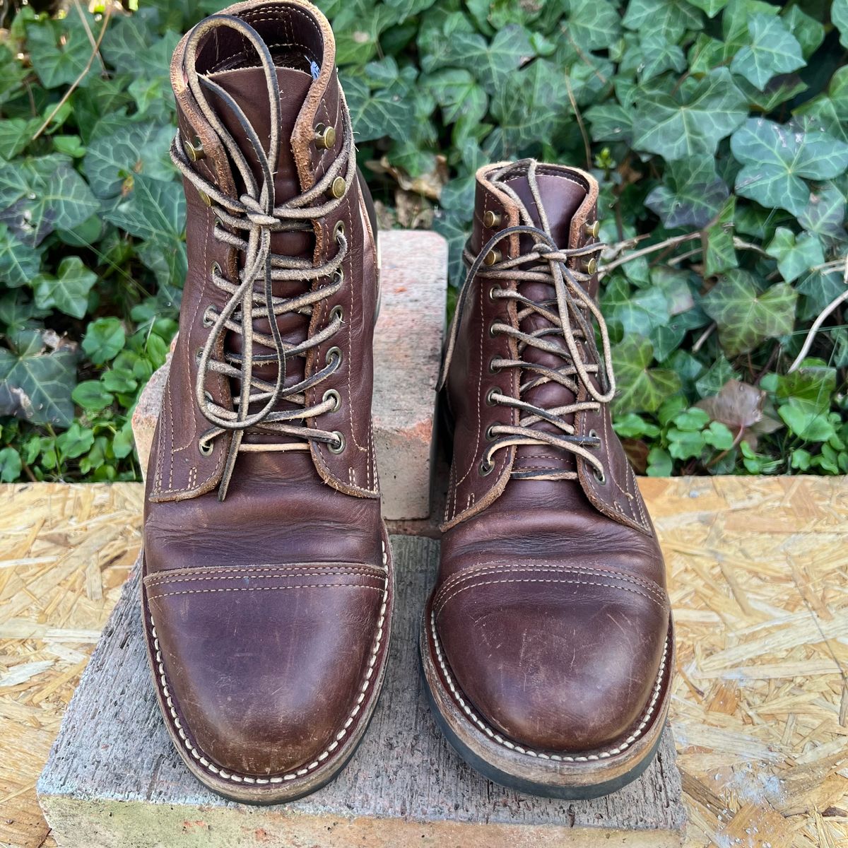 Photo by Florianfloorwalker on April 4, 2026 of the Truman Cap Toe Boot in Brown Rufian.