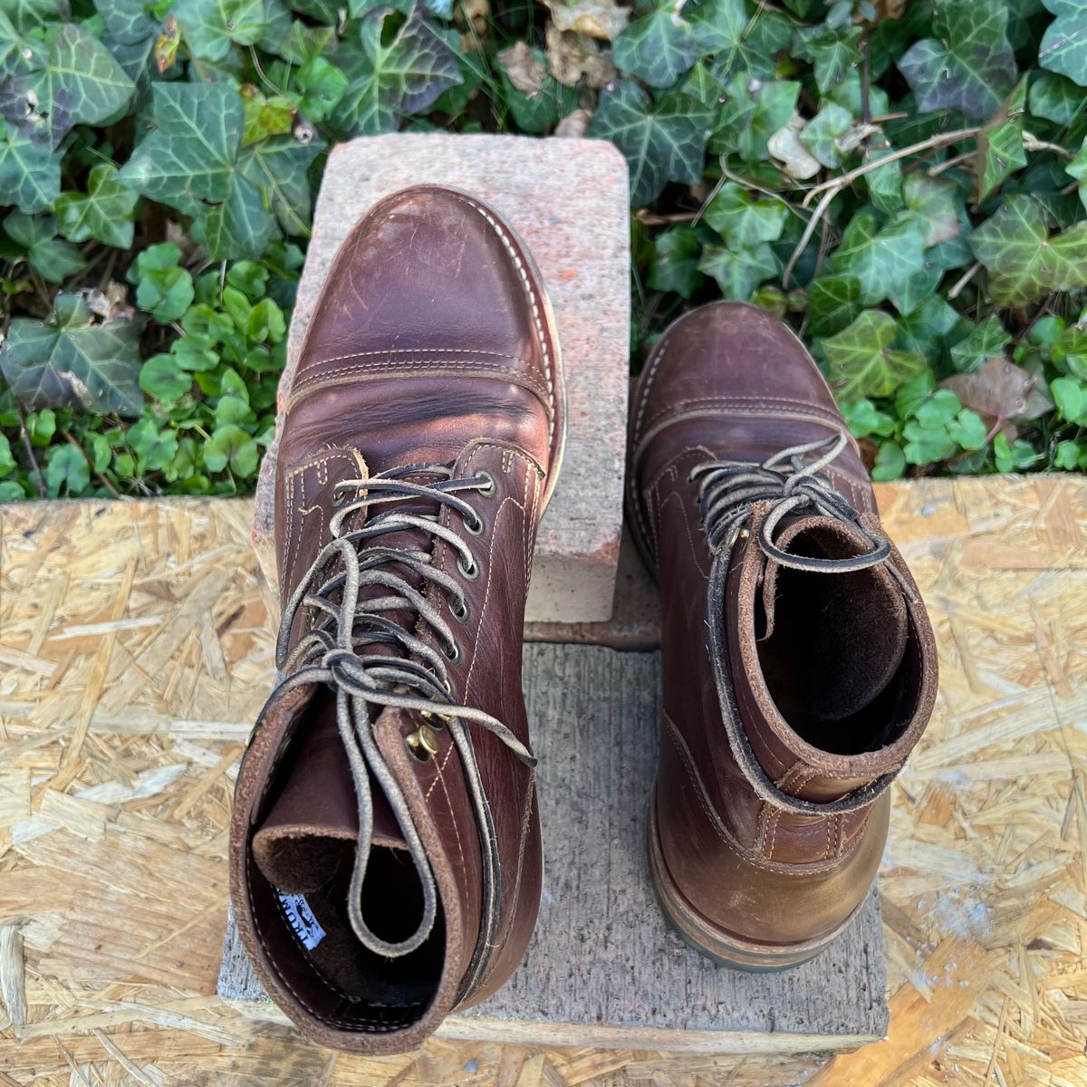 Photo by Florianfloorwalker on April 4, 2026 of the Truman Cap Toe Boot in Brown Rufian.
