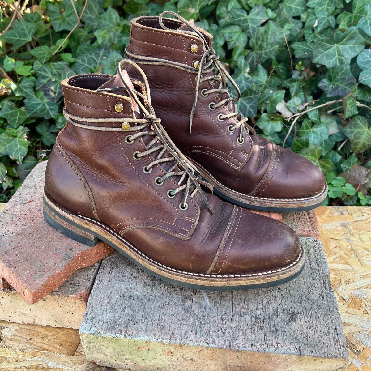 Photo by Florianfloorwalker on April 4, 2026 of the Truman Cap Toe Boot in Brown Rufian.