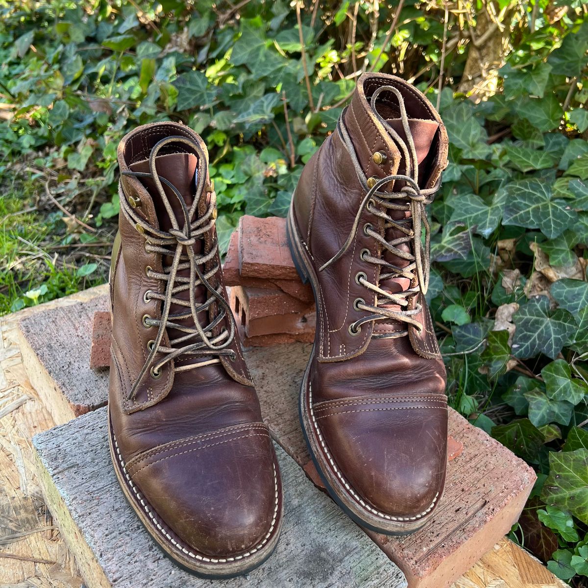 Photo by Florianfloorwalker on April 4, 2026 of the Truman Cap Toe Boot in Brown Rufian.