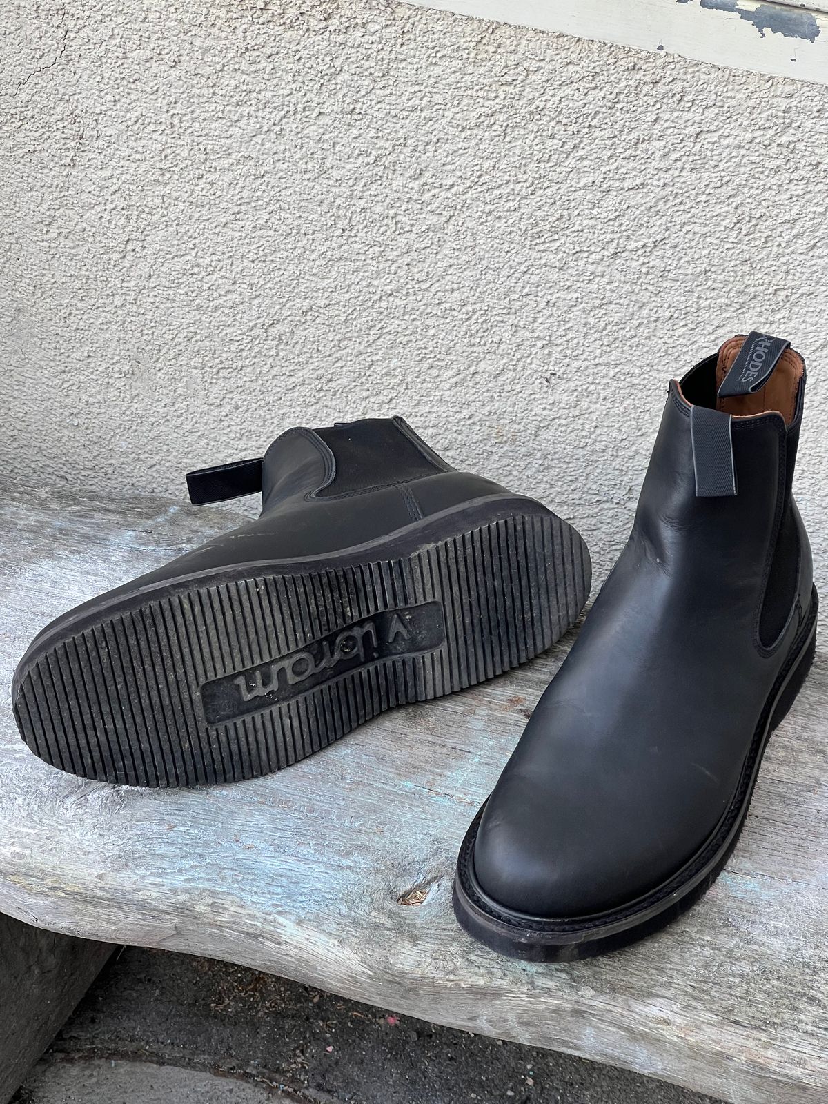 Photo by Florianfloorwalker on March 31, 2025 of the Rhodes Footwear Boone Wedge Chelsea Boot in LWG-certified bovine leathers.