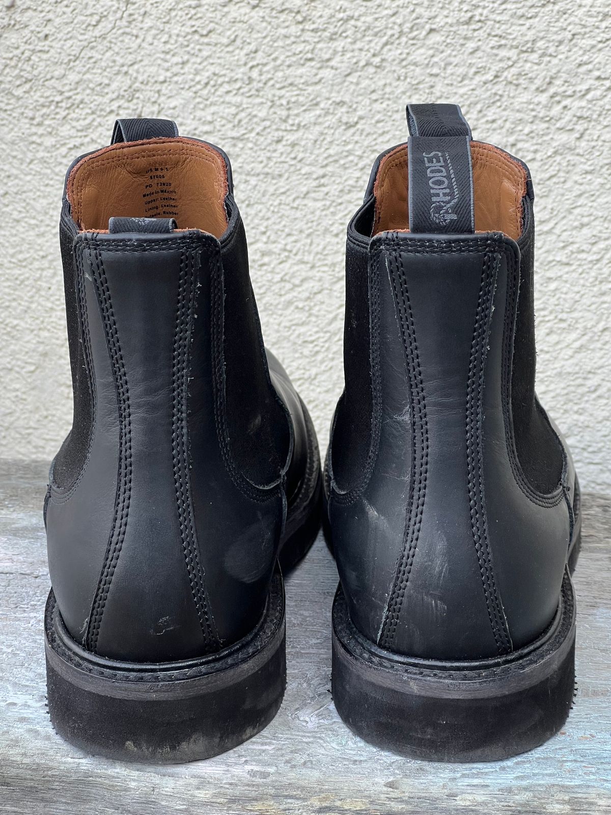 Photo by Florianfloorwalker on March 31, 2025 of the Rhodes Footwear Boone Wedge Chelsea Boot in LWG-certified bovine leathers.