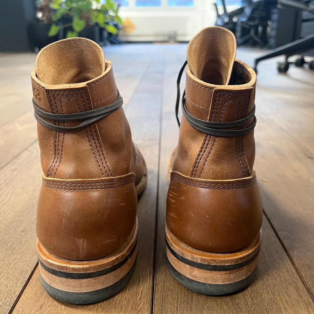 Photo by Florianfloorwalker on May 21, 2025 of the White's MP-Sherman Toe Cap in Maryam Toscanello Horsebutt.