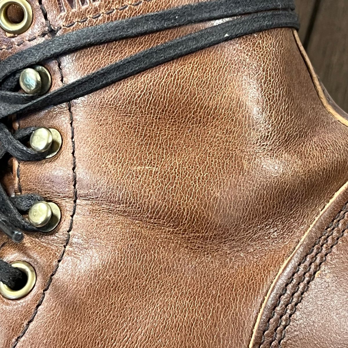 Photo by Florianfloorwalker on May 21, 2025 of the White's MP-Sherman Toe Cap in Maryam Toscanello Horsebutt.