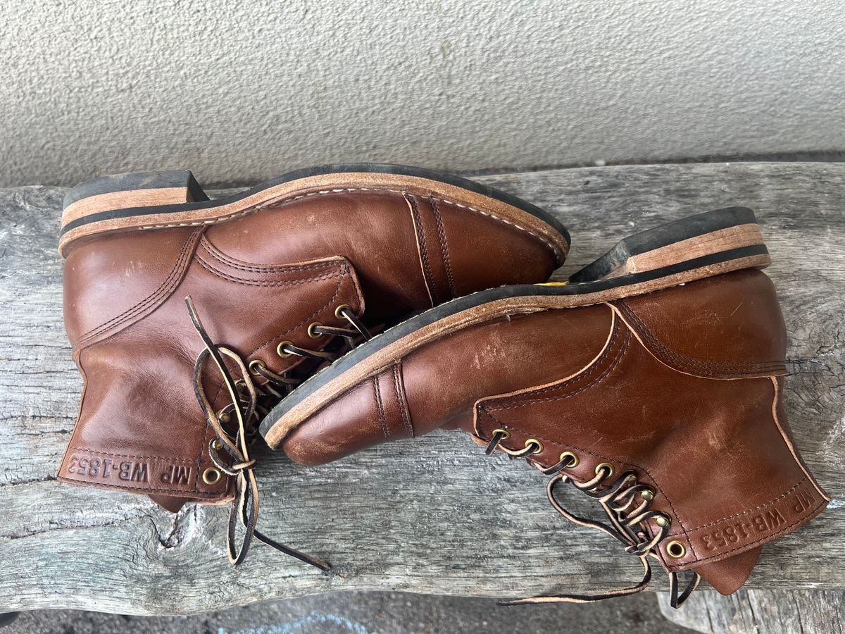 Photo by Florianfloorwalker on June 9, 2025 of the White's MP-Sherman Toe Cap in Maryam Toscanello Horsebutt.