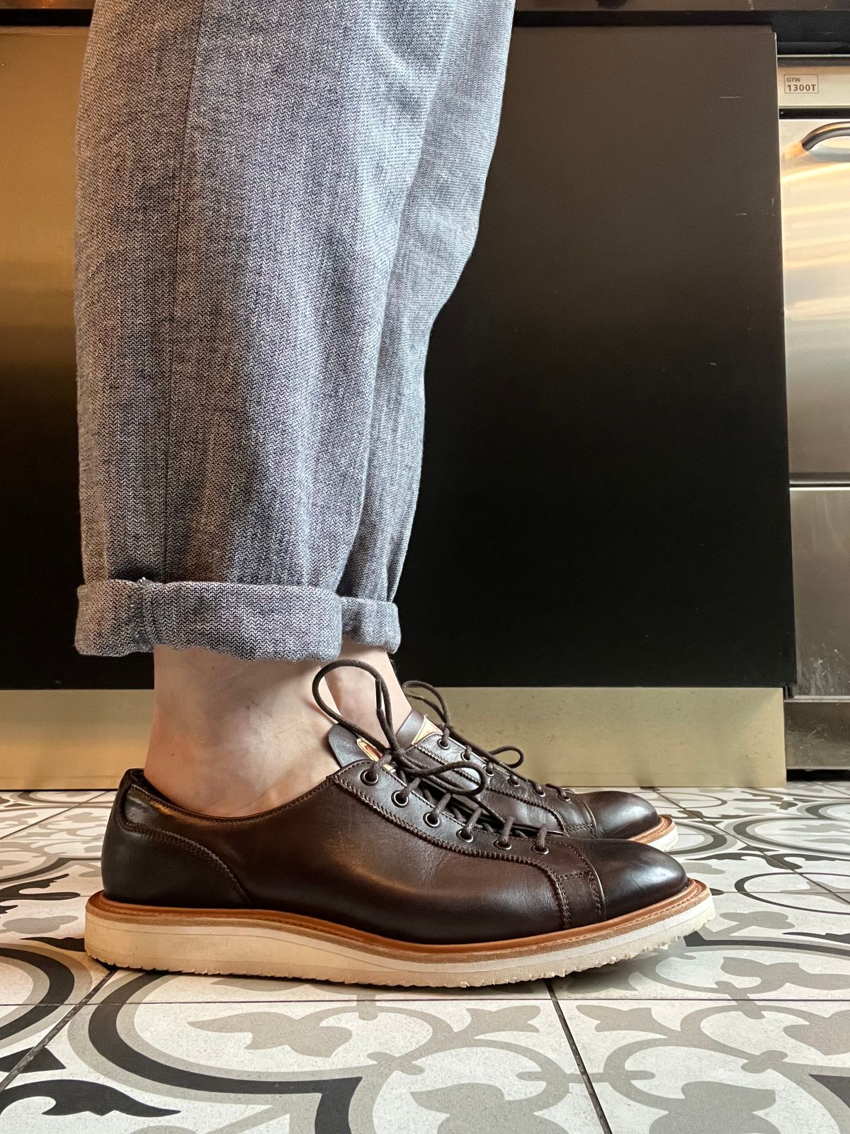 Photo by Florianfloorwalker on July 15, 2025 of the Tricker's Ethan Monkey Boot in Trickers Dark Brown Funchal.