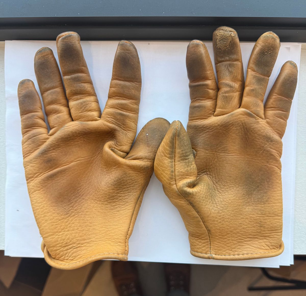 Photo by Jwilliams on March 2, 2026 of the Sullivan Glove Co. Deerskin Shorty in Saddle Tan Deerskin.