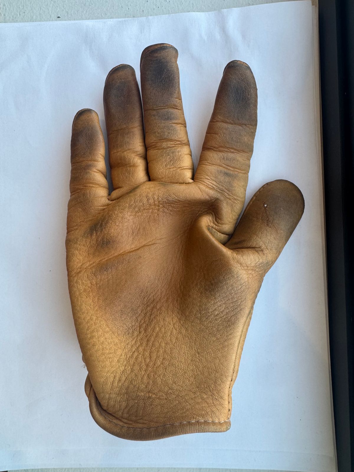 Photo by Jwilliams on March 2, 2026 of the Sullivan Glove Co. Deerskin Shorty in Saddle Tan Deerskin.