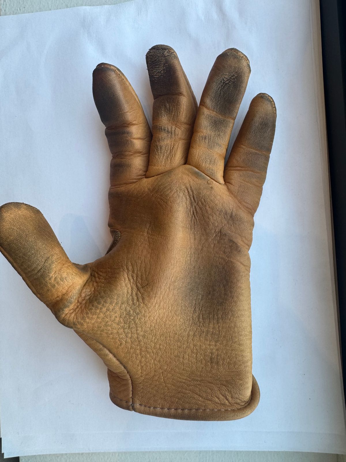 Photo by Jwilliams on March 2, 2026 of the Sullivan Glove Co. Deerskin Shorty in Saddle Tan Deerskin.