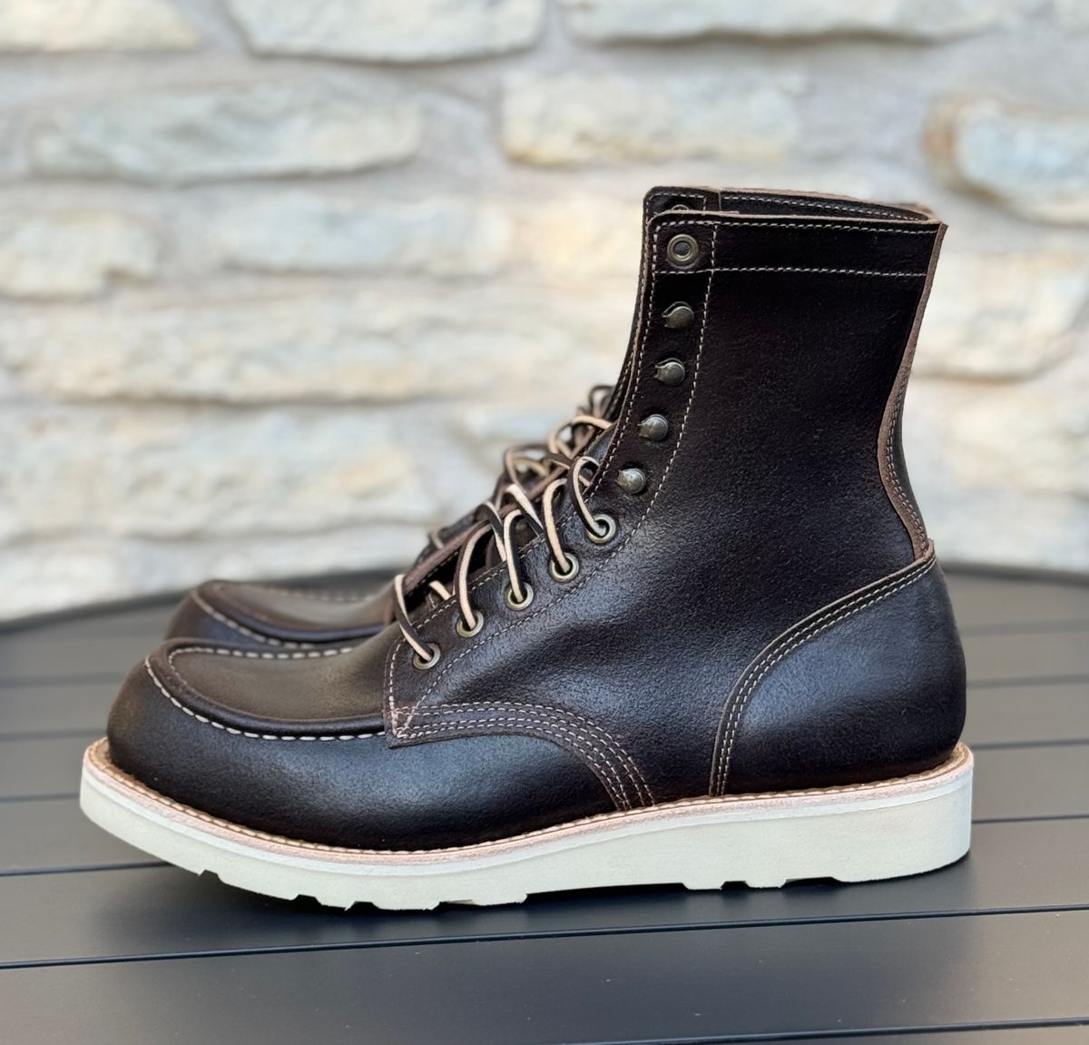 Photo by Jwilliams on September 27, 2025 of the Truman Moc Toe Upland in Horween Java Waxed Flesh.