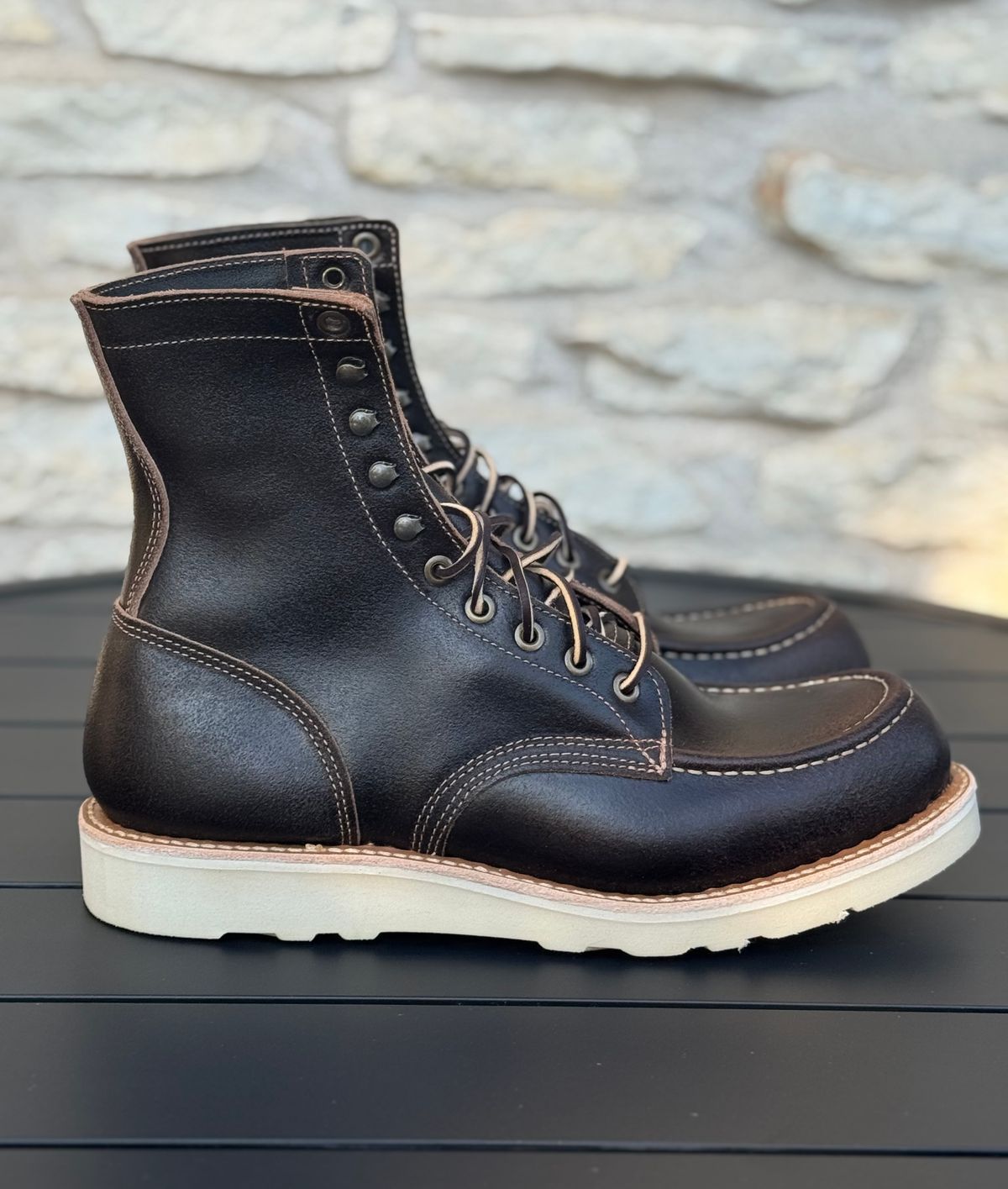 Photo by Jwilliams on September 27, 2025 of the Truman Moc Toe Upland in Horween Java Waxed Flesh.