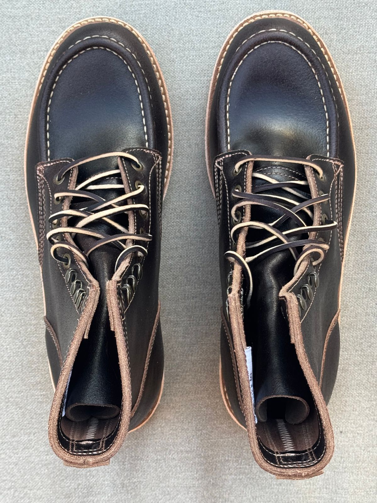 Photo by Jwilliams on September 28, 2025 of the Truman Moc Toe Upland in Horween Java Waxed Flesh.