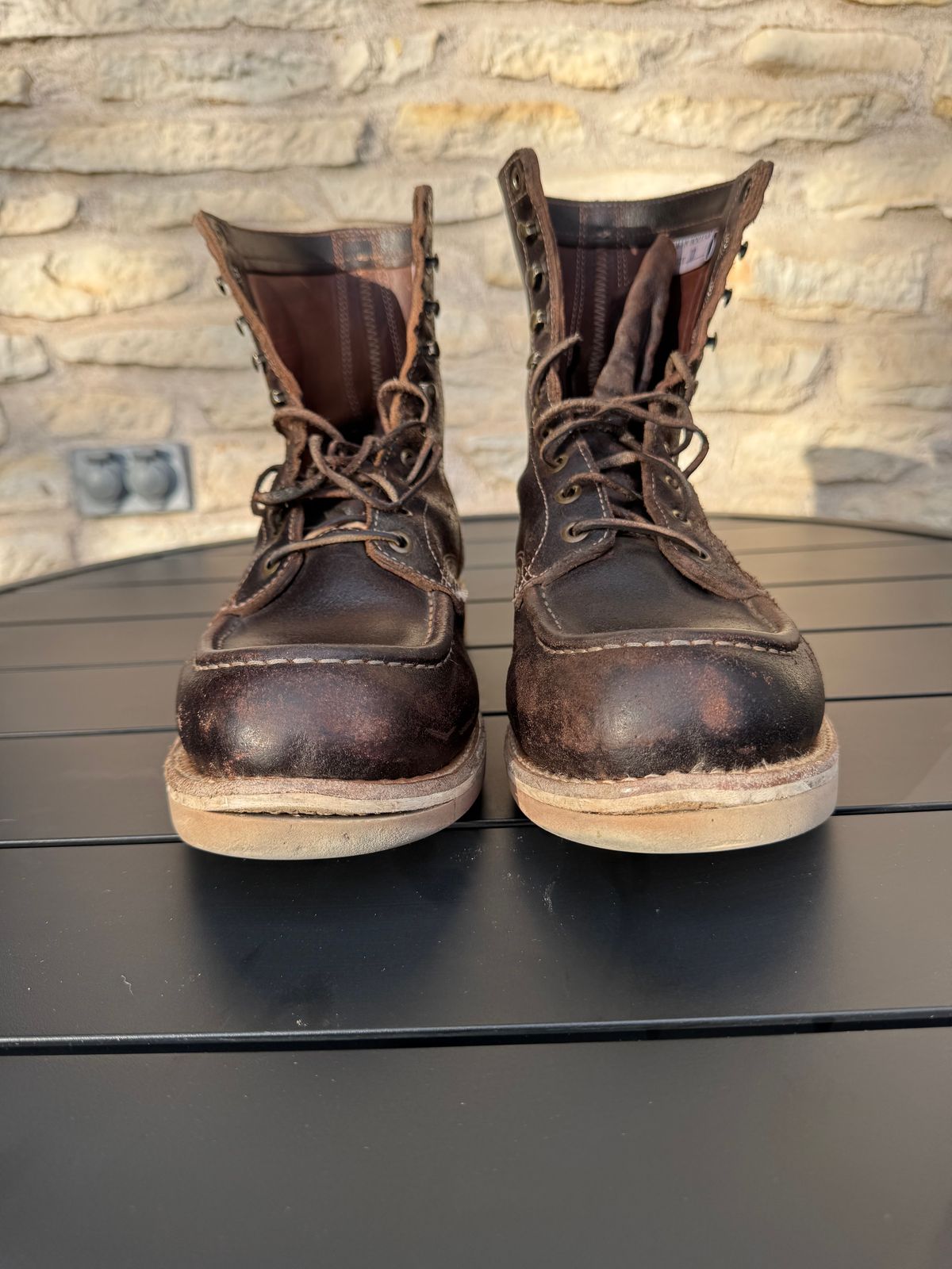 Photo by Jwilliams on November 1, 2025 of the Truman Moc Toe Upland in Horween Java Waxed Flesh.