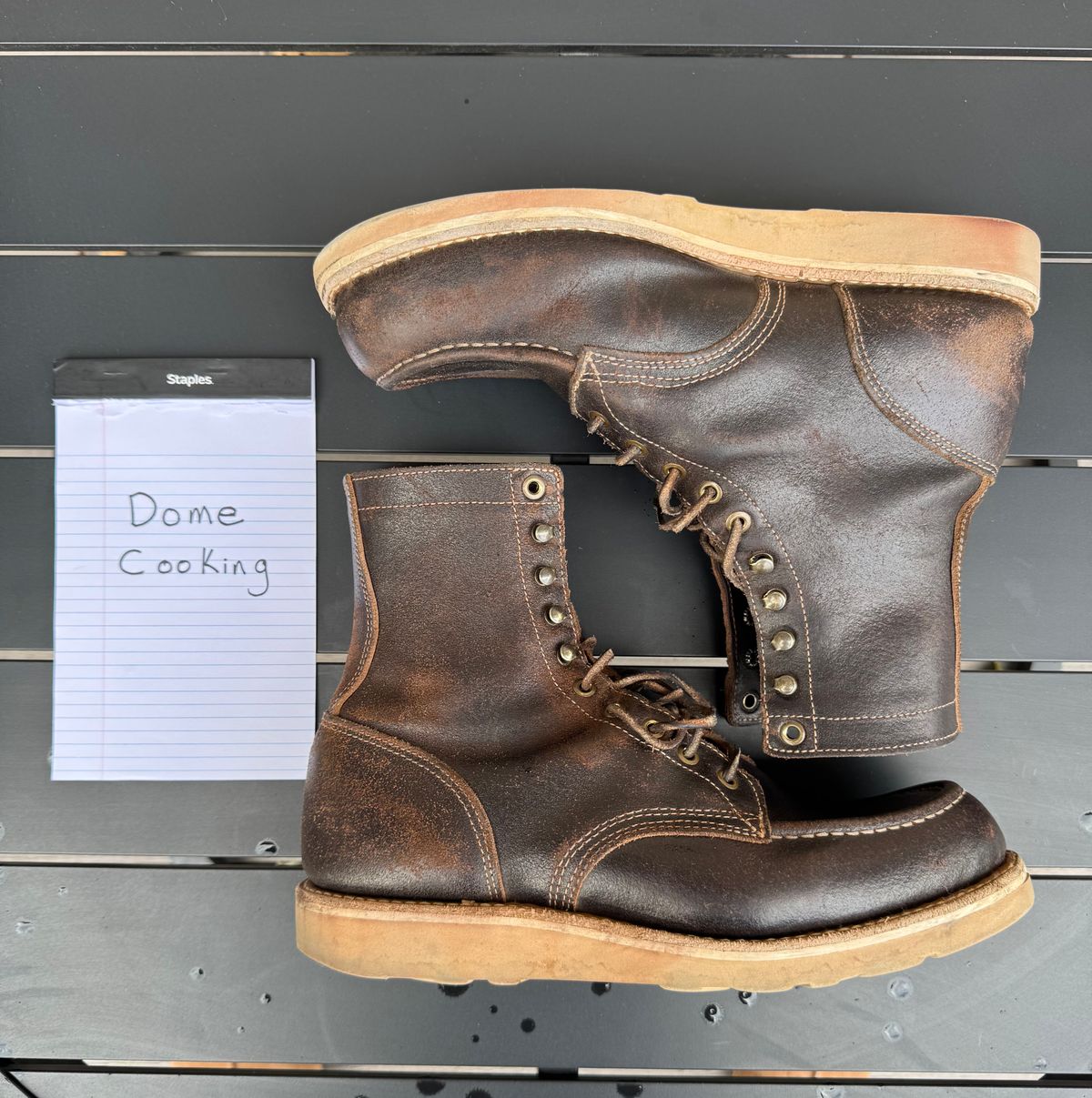 Photo by Jwilliams on November 1, 2025 of the Truman Moc Toe Upland in Horween Java Waxed Flesh.