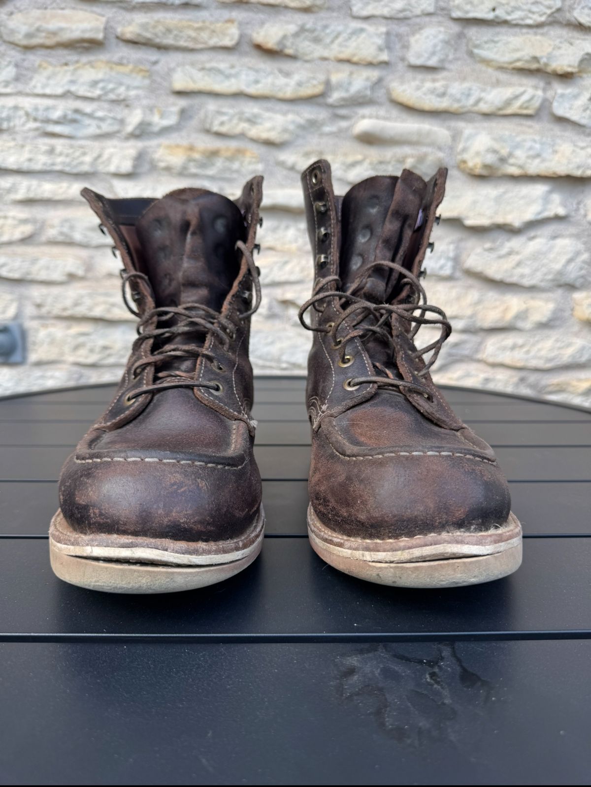 Photo by Jwilliams on December 2, 2025 of the Truman Moc Toe Upland in Horween Java Waxed Flesh.