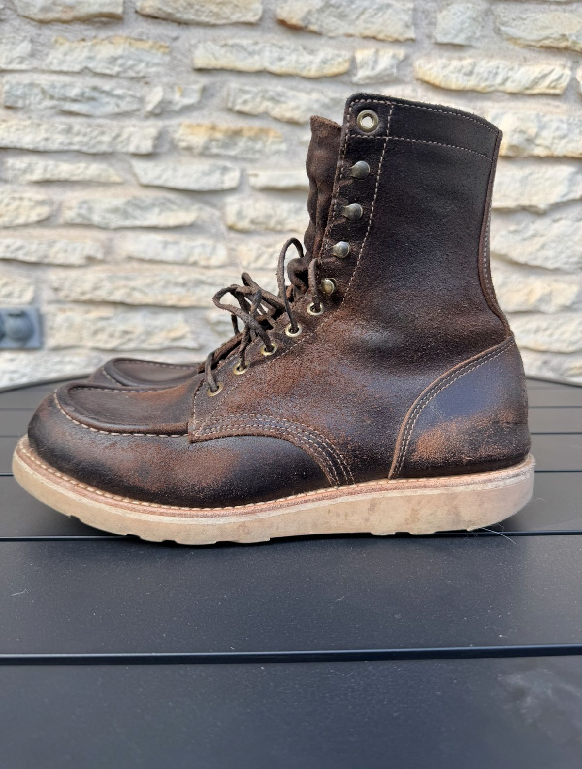 Photo by Jwilliams on December 2, 2025 of the Truman Moc Toe Upland in Horween Java Waxed Flesh.