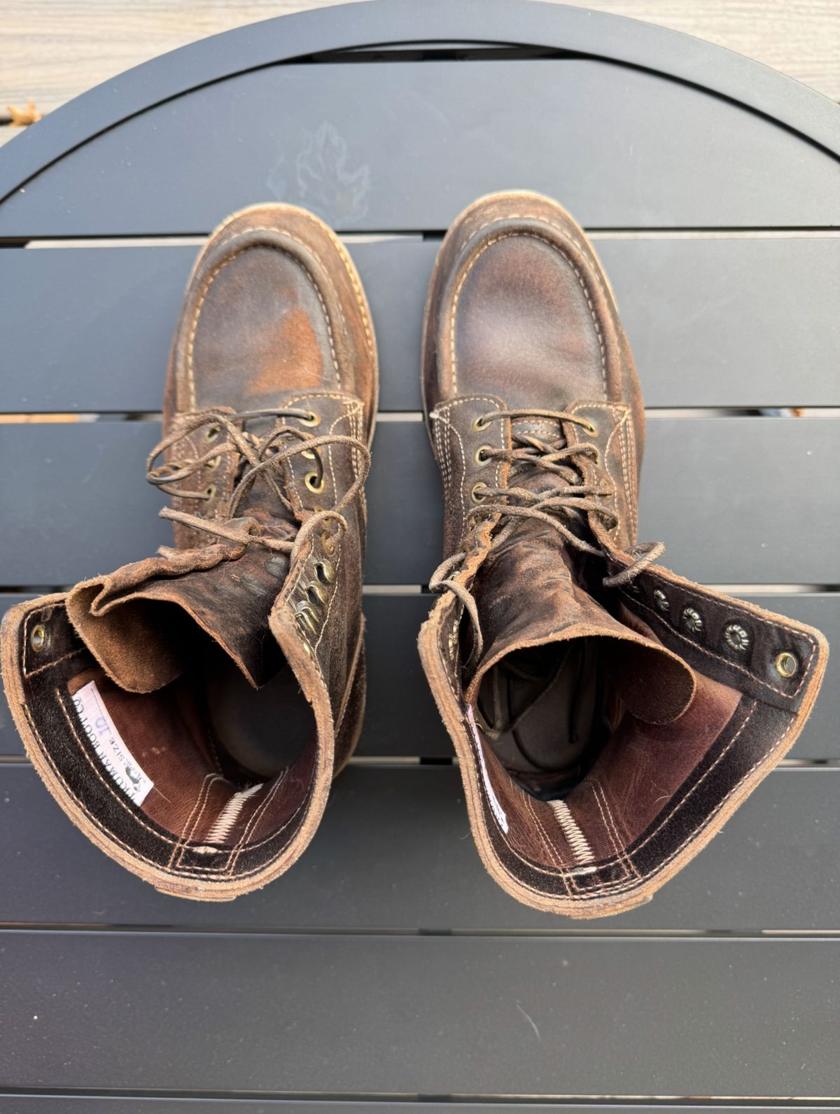 Photo by Jwilliams on December 2, 2025 of the Truman Moc Toe Upland in Horween Java Waxed Flesh.
