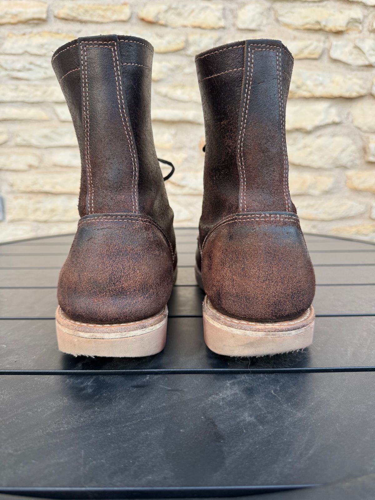 Photo by Jwilliams on January 1, 2026 of the Truman Moc Toe Upland in Horween Java Waxed Flesh.