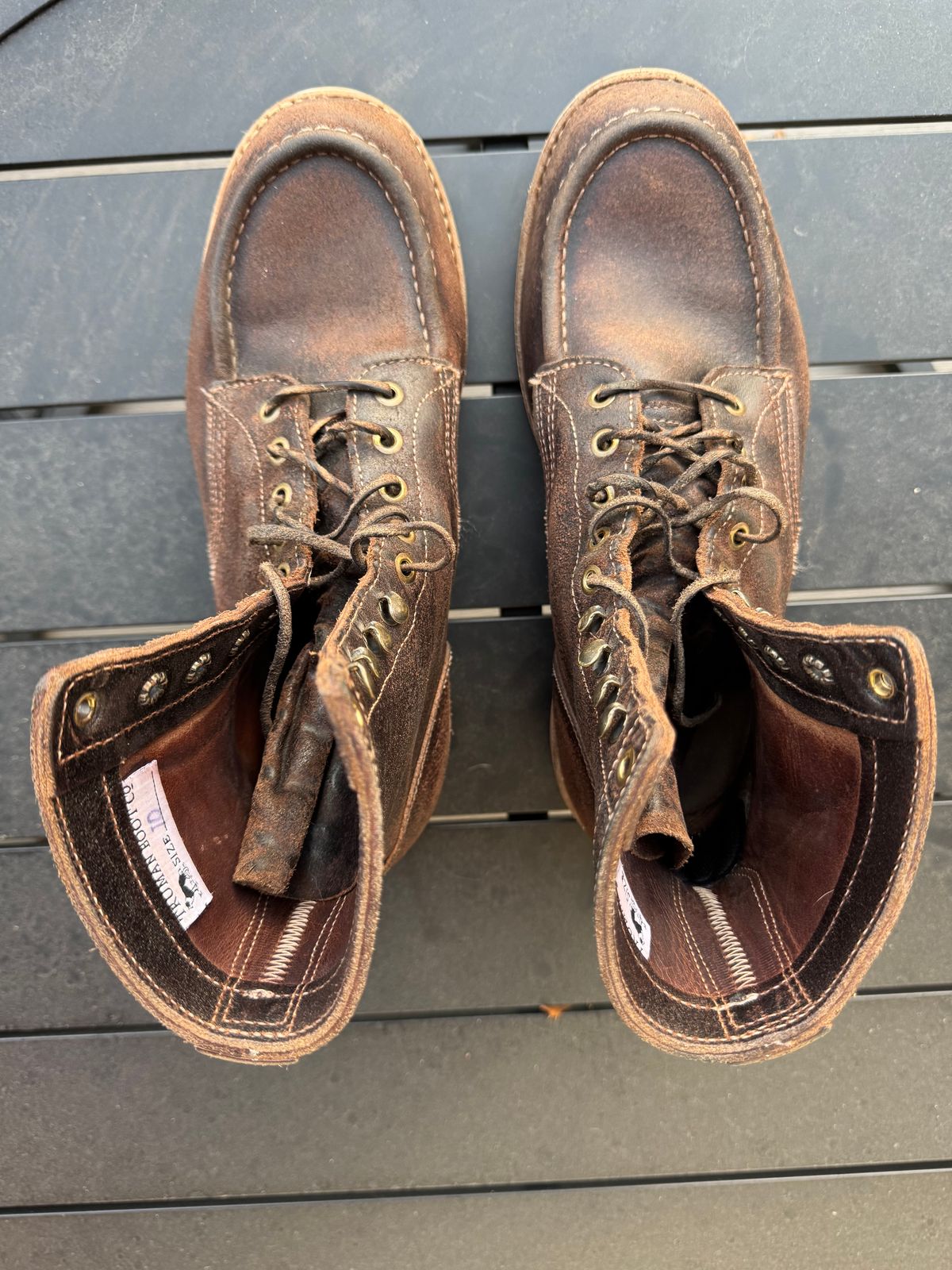 Photo by Jwilliams on January 1, 2026 of the Truman Moc Toe Upland in Horween Java Waxed Flesh.
