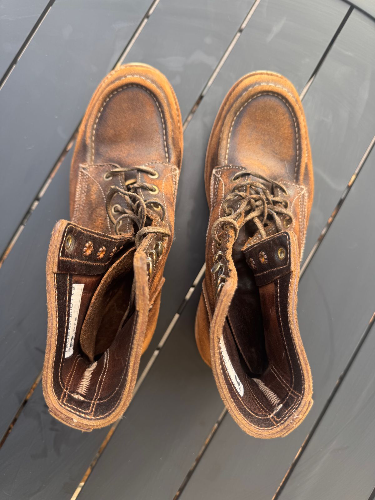 Photo by Jwilliams on March 2, 2026 of the Truman Moc Toe Upland in Horween Java Waxed Flesh.