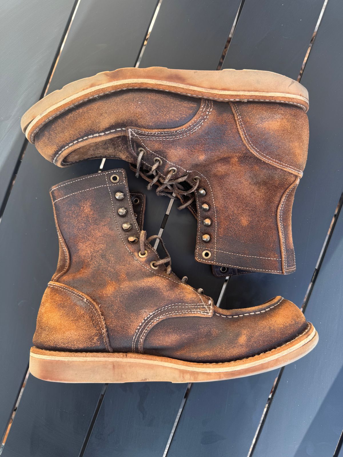Photo by Jwilliams on March 2, 2026 of the Truman Moc Toe Upland in Horween Java Waxed Flesh.