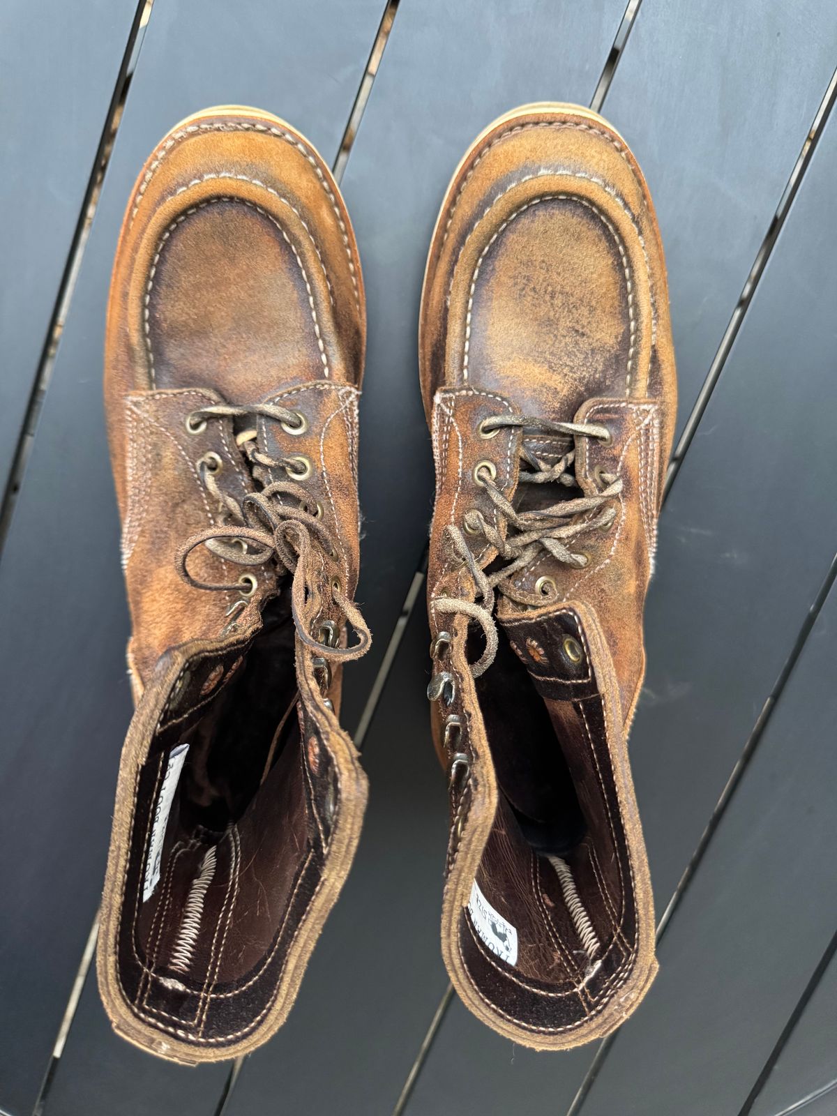 Photo by Jwilliams on April 1, 2026 of the Truman Moc Toe Upland in Horween Java Waxed Flesh.