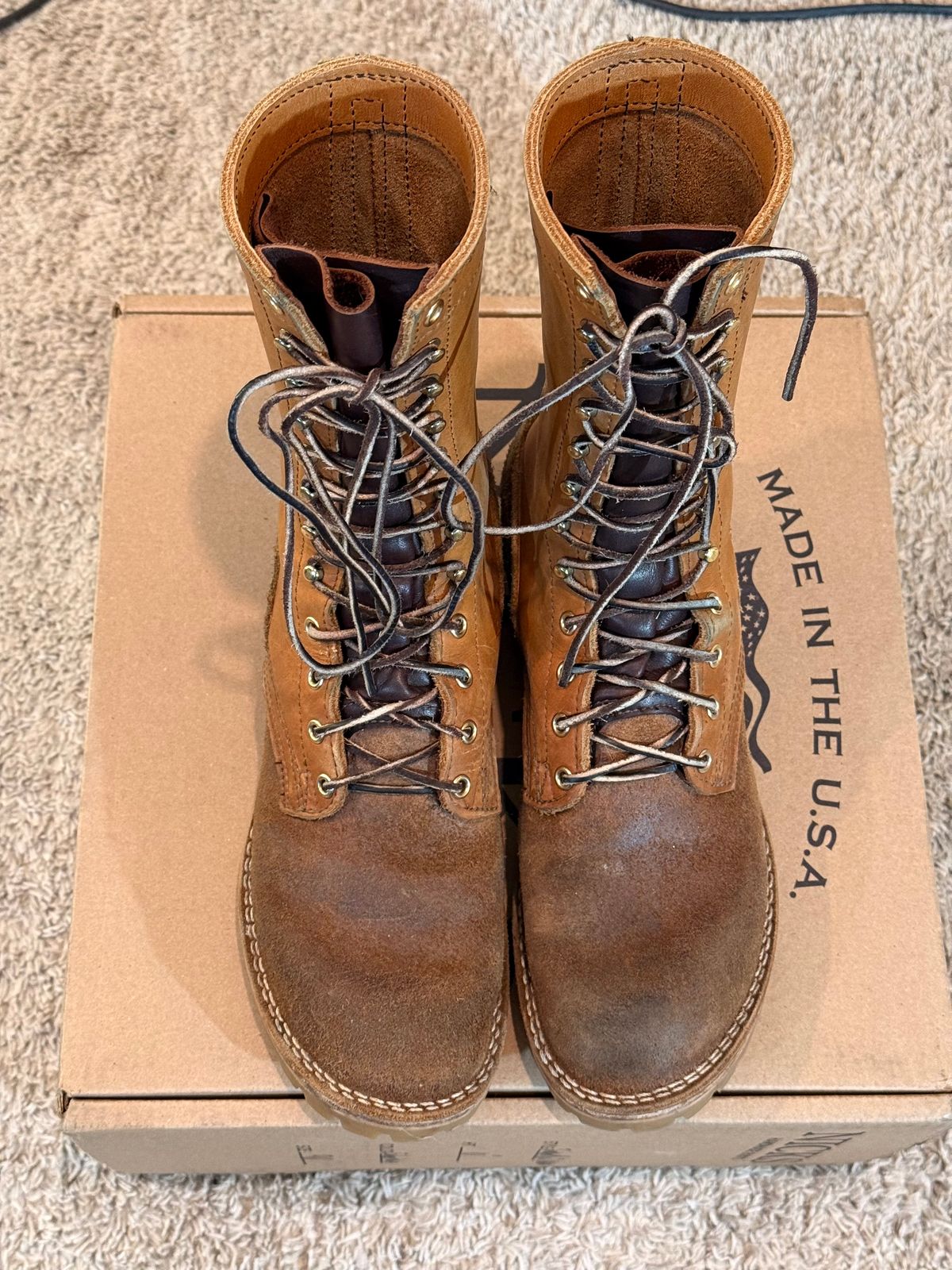Photo by Termsxofxuse on April 1, 2025 of the Nicks DomePro in Seidel 1964 Tan & Seidel 1964 Tan Roughout.