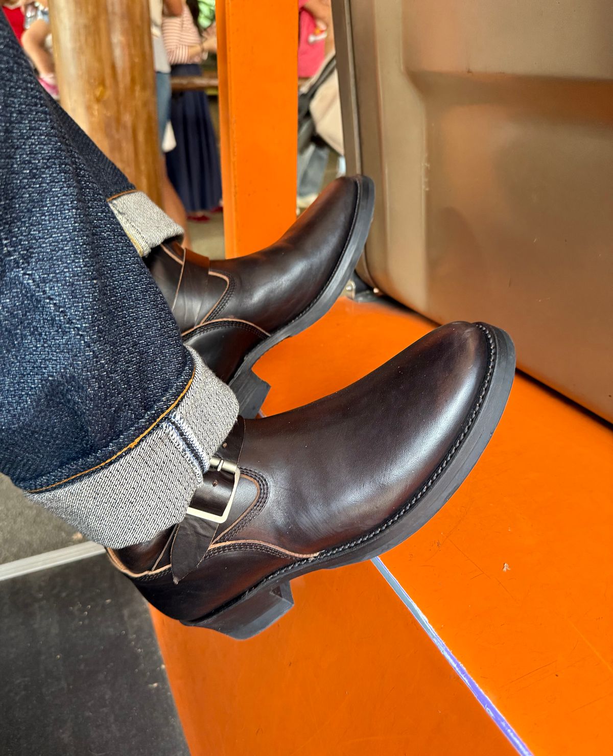 Photo by kronograf on October 3, 2025 of the Addict Boots AB-01 Engineer Boots in Maryam Black Horsebutt.