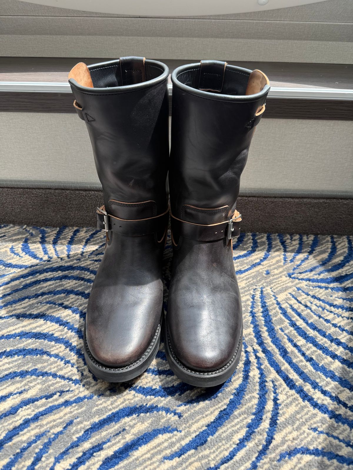 Photo by kronograf on October 20, 2025 of the Addict Boots AB-01 Engineer Boots in Maryam Black Horsebutt.